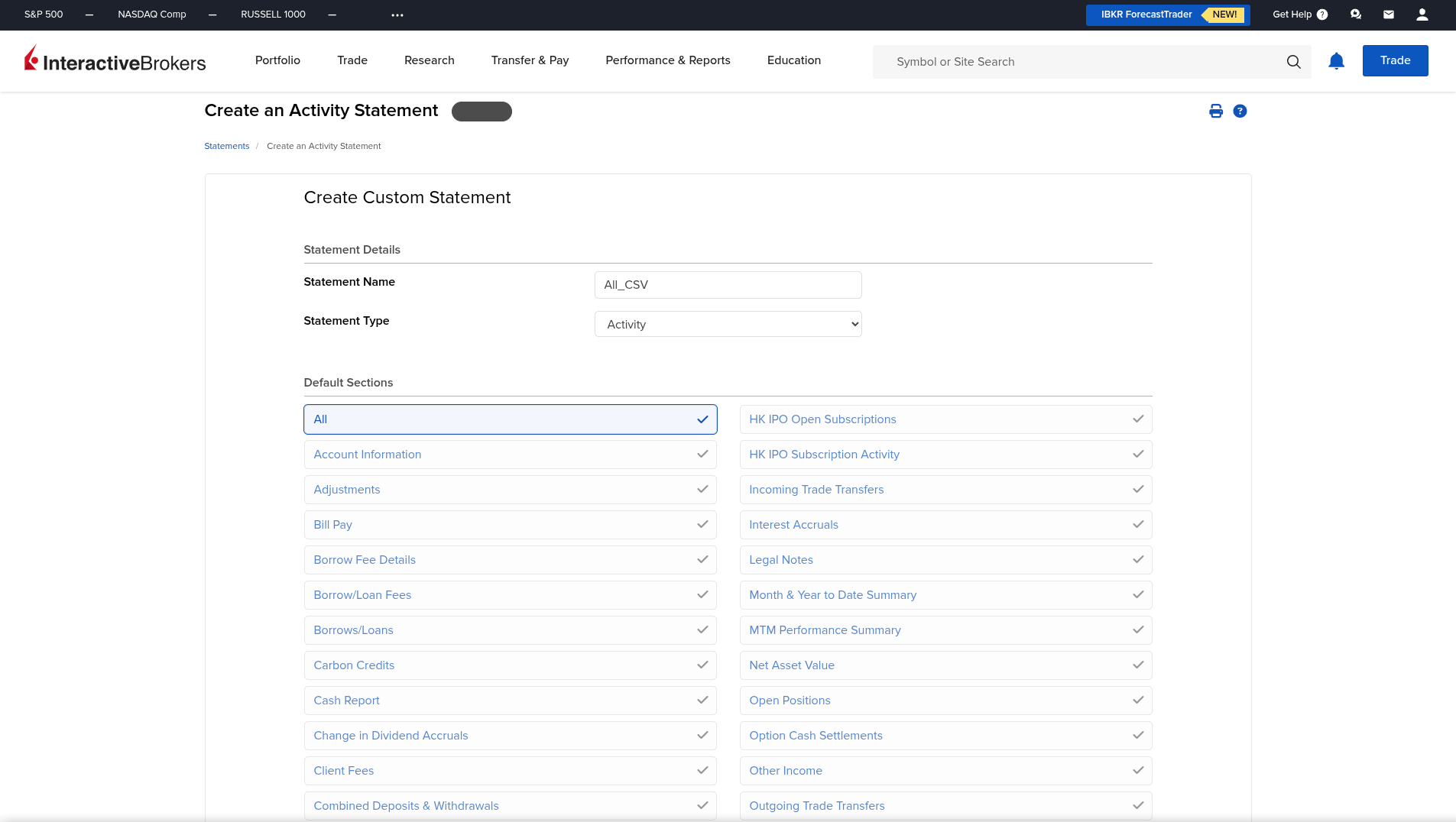 ib create statement3a